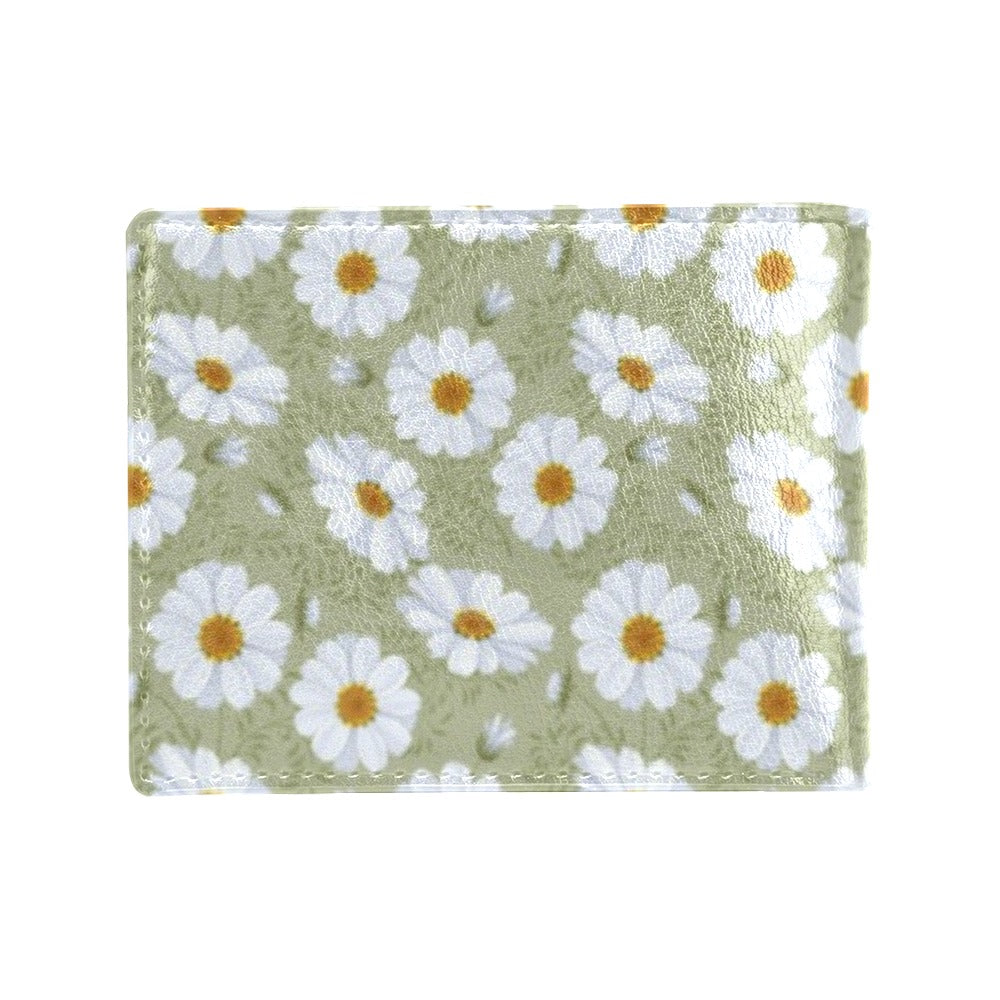 Daisy Yellow Print Pattern Men's ID Card Wallet
