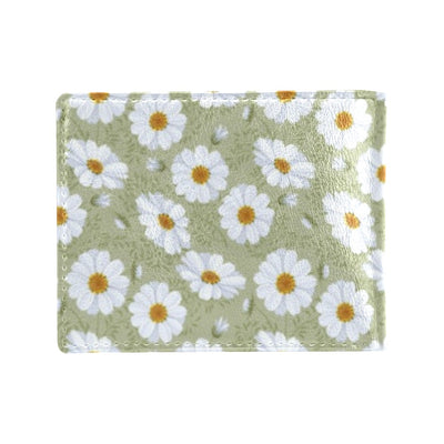 Daisy Yellow Print Pattern Men's ID Card Wallet