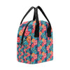 Red Hibiscus Pattern Print Design HB02 Insulated Lunch Bag