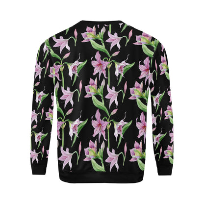Amaryllis Pattern Print Design AL08 Men Long Sleeve Sweatshirt