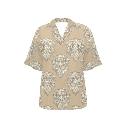 Pekingese Pattern Print Design A01 Women's Hawaiian Shirt