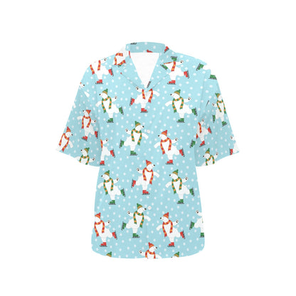 Polar Bear Pattern Print Design PB07 Women's Hawaiian Shirt
