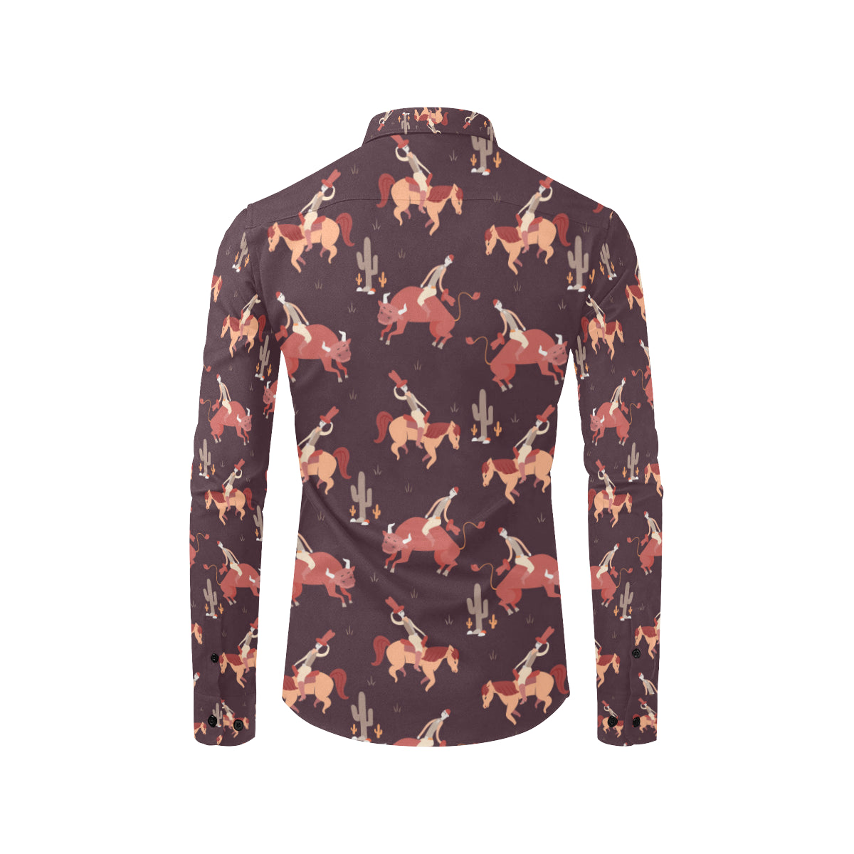 Rodeo Pattern Print Design A01 Men's Long Sleeve Shirt