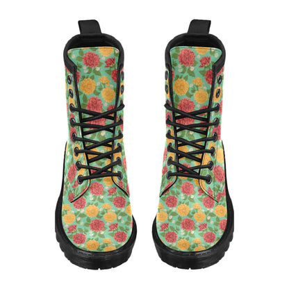 Dahlia Pattern Print Design DH011 Women's Boots