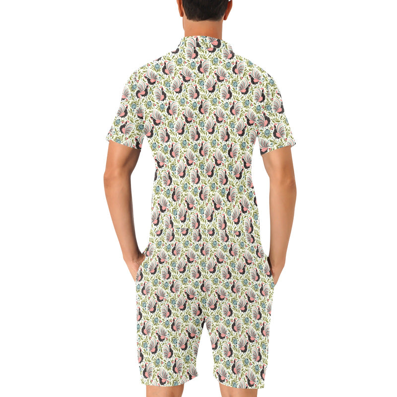 Rooster Print Design Men's Romper