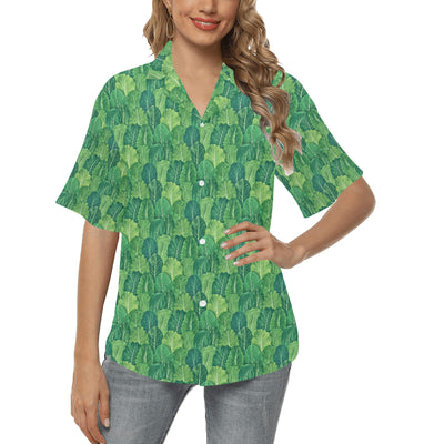 Cabbage Pattern Print Design 02 Women's Hawaiian Shirt