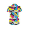 80s Pattern Print Design 2 Men's Short Sleeve Button Up Shirt