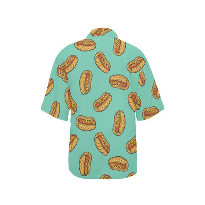 Hot Dog Pattern Print Design 04 Women's Hawaiian Shirt