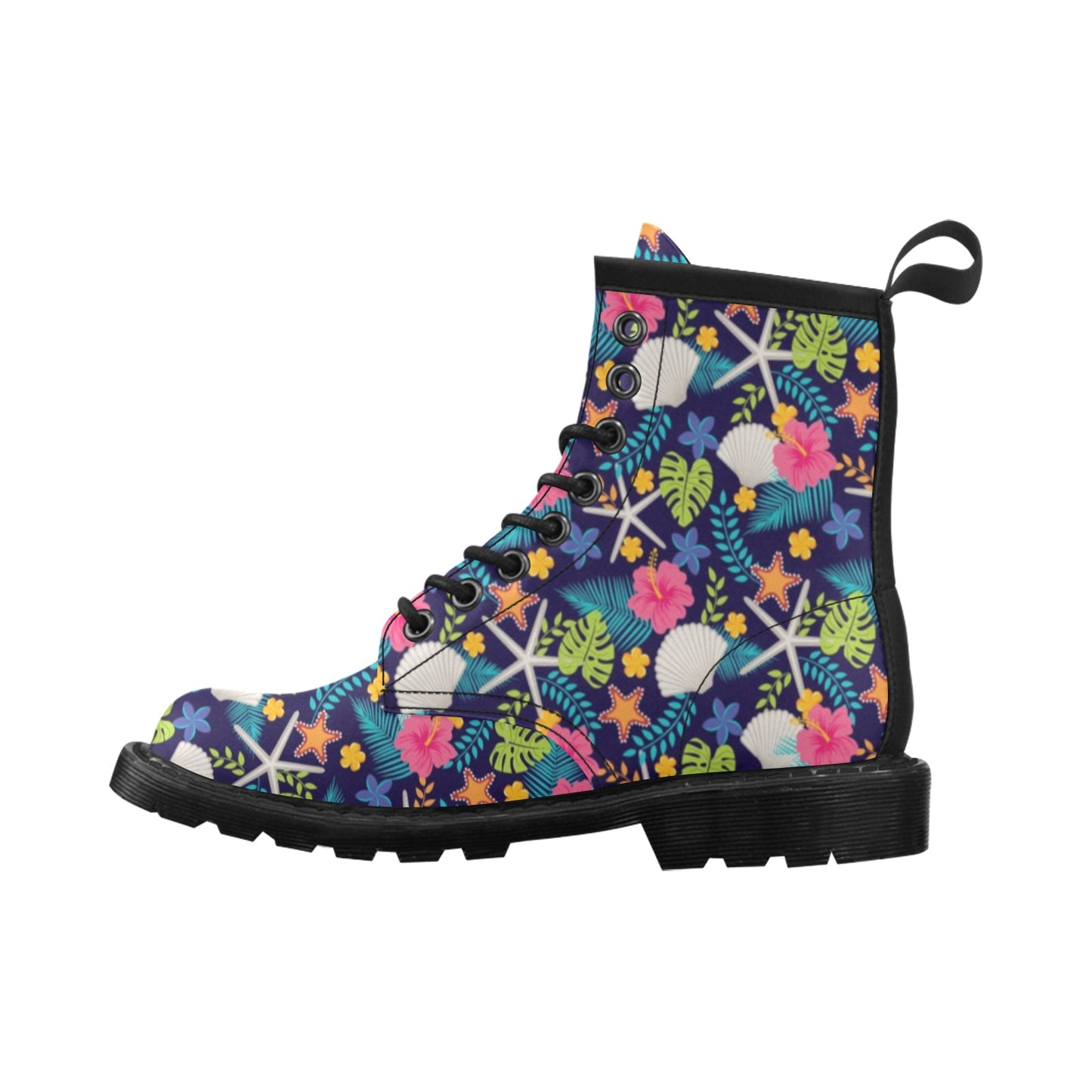 Beach Seashell Floral Theme Women's Boots