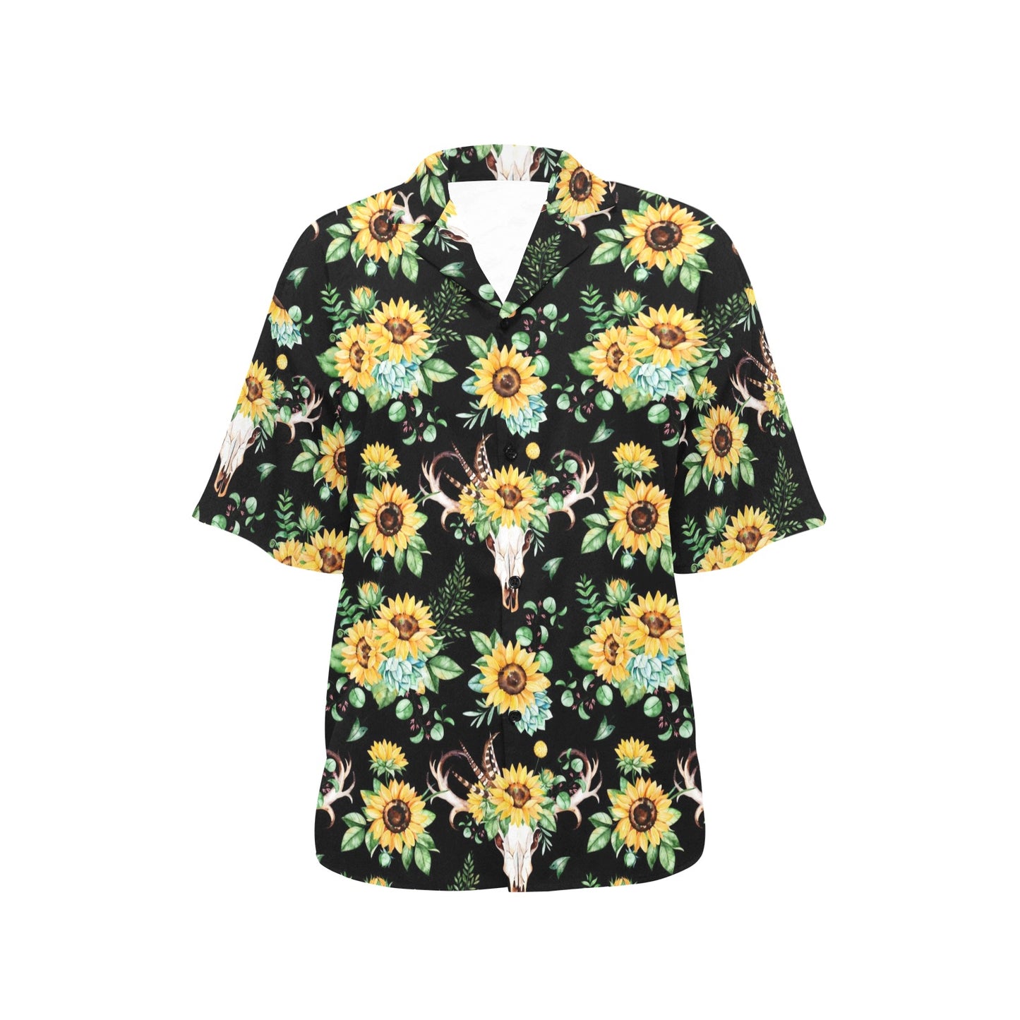 Sunflower Pattern Print Design SF08 Women's Hawaiian Shirt