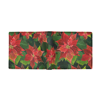 Poinsettia Pattern Print Design POT04 Men's ID Card Wallet