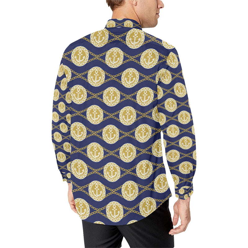 Anchor Luxury Pattern Men's Long Sleeve Shirt