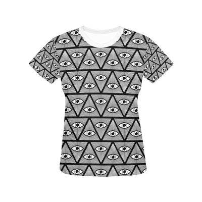 Third Eye Pattern Print Design LKS304 Women's  T-shirt