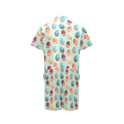 Cupcake Pattern Print Design 01 Men's Romper