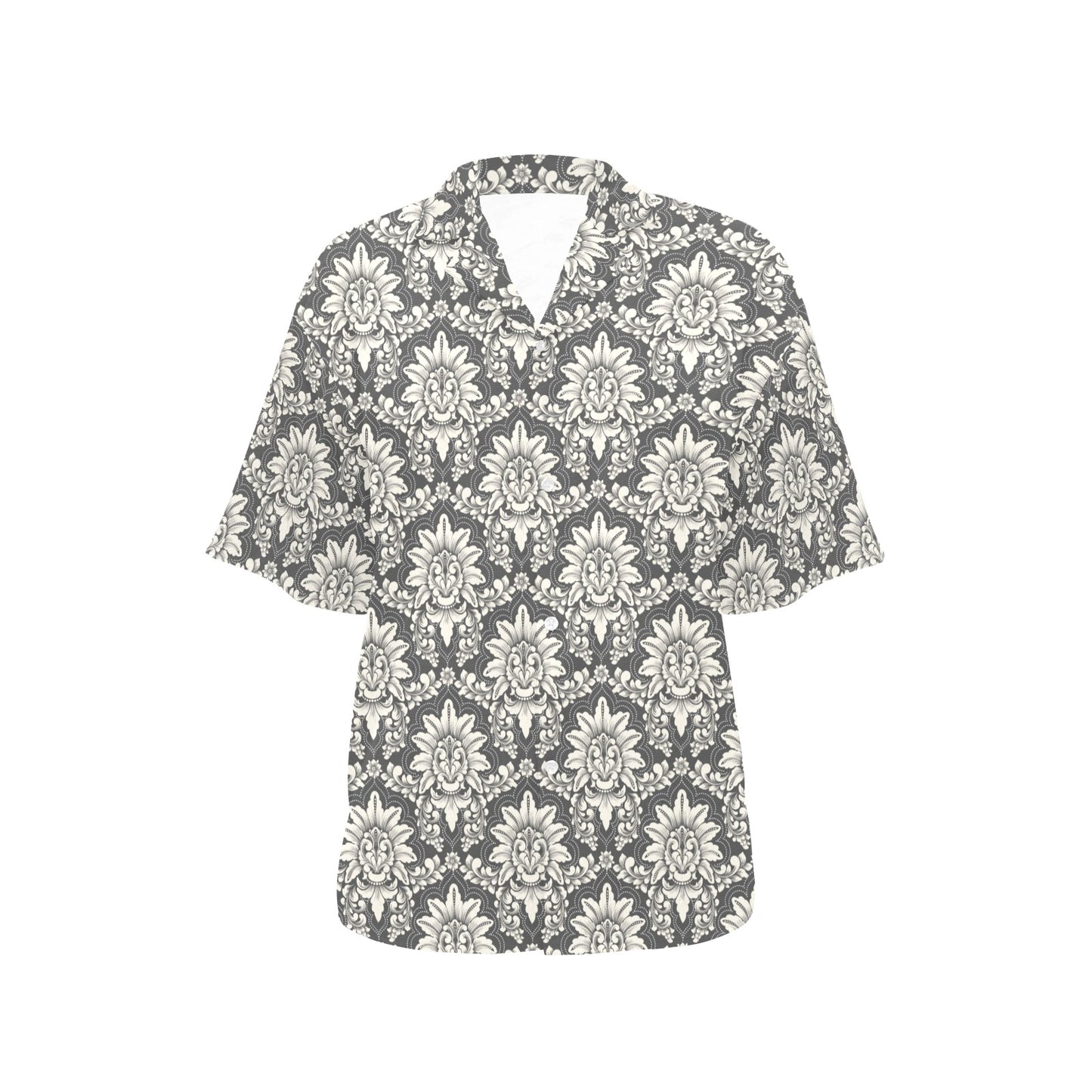 Damask Elegant Print Pattern Women's Hawaiian Shirt