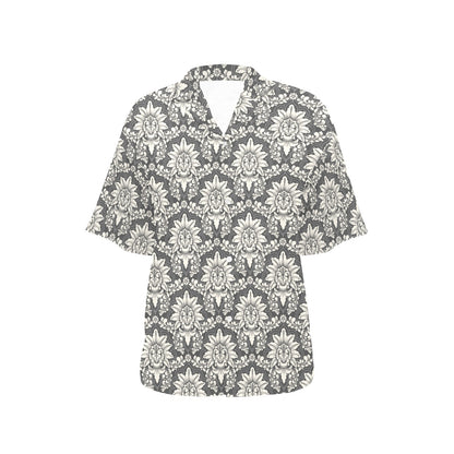 Damask Elegant Print Pattern Women's Hawaiian Shirt