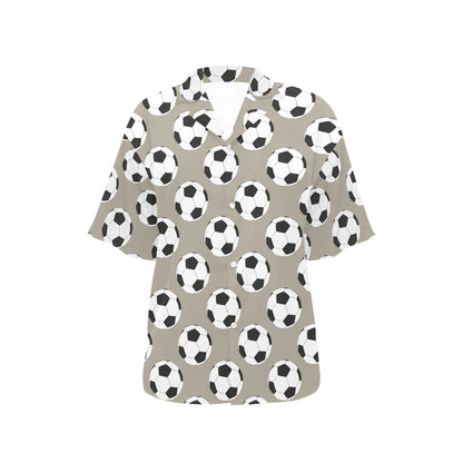 Soccer Ball Print Design LKS302 Women's Hawaiian Shirt