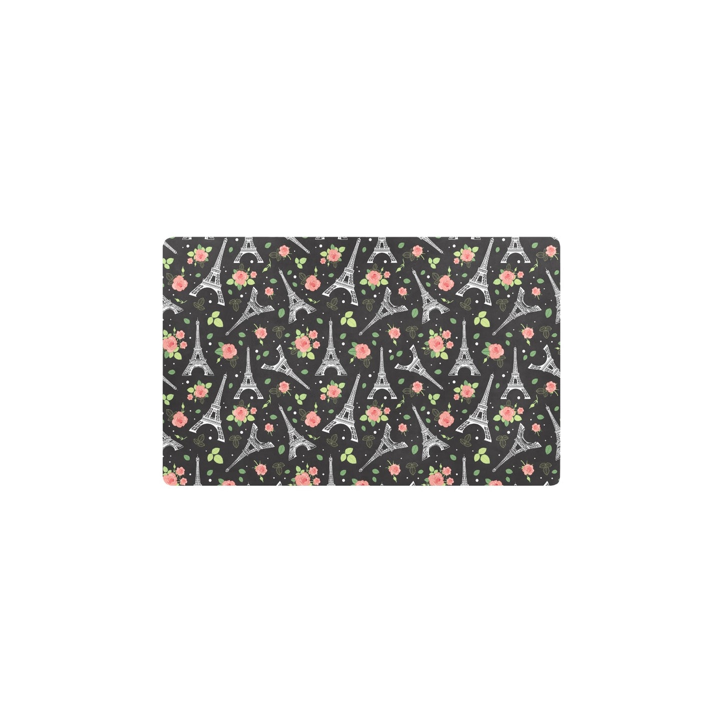 Eiffel Tower Rose Print Kitchen Mat