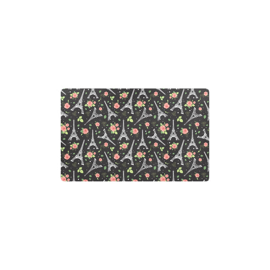 Eiffel Tower Rose Print Kitchen Mat