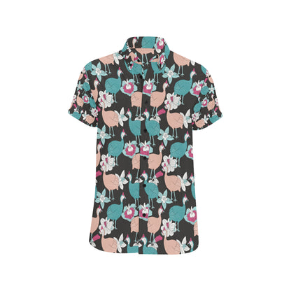 Guinea Fowl Pattern Print Design 03 Men's Short Sleeve Button Up Shirt