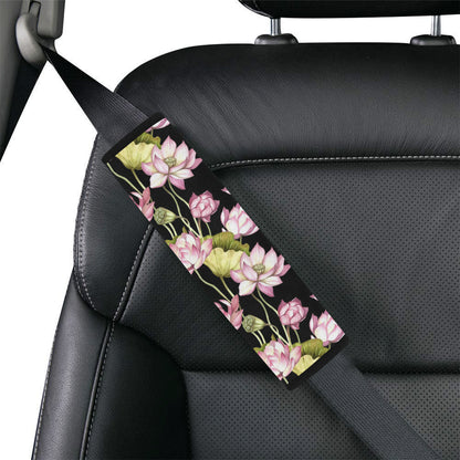 Water Lily Pattern Print Design WL06 Car Seat Belt Cover