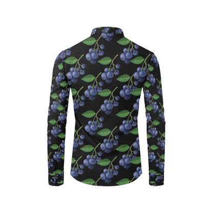 Blueberry Pattern Print Design BB01 Men's Long Sleeve Shirt
