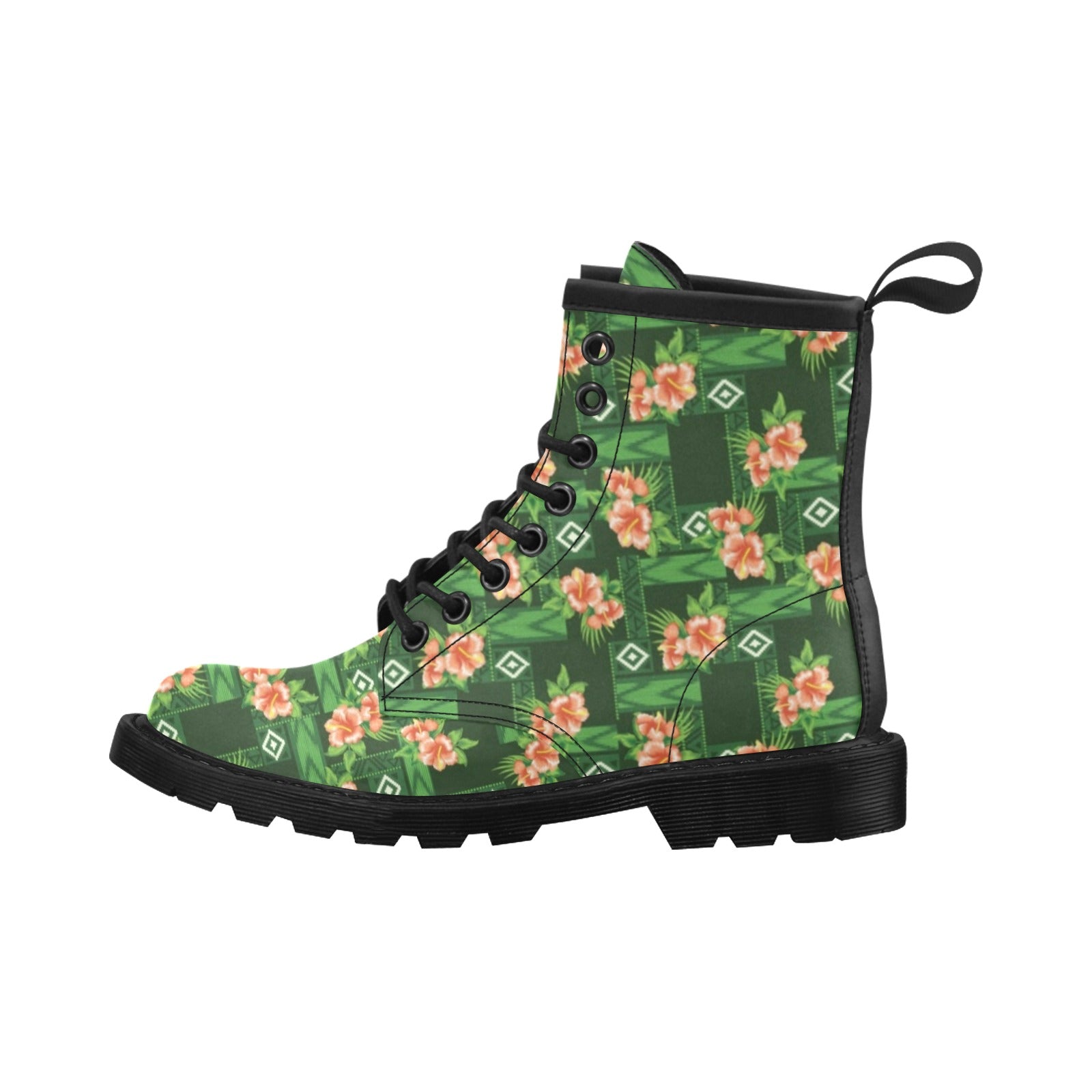 Hibiscus Pattern Print Design HB05 Women's Boots