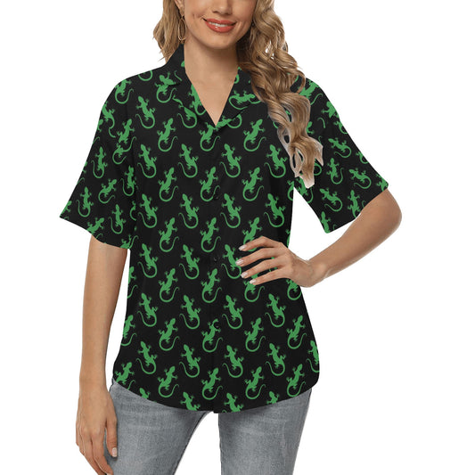 lizard Print Design LKS401 Women's Hawaiian Shirt