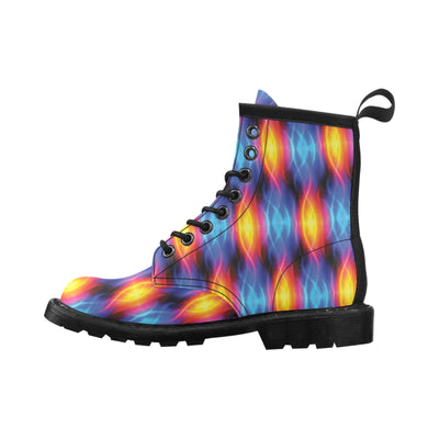 Flame Fire Blue Design Print Women's Boots