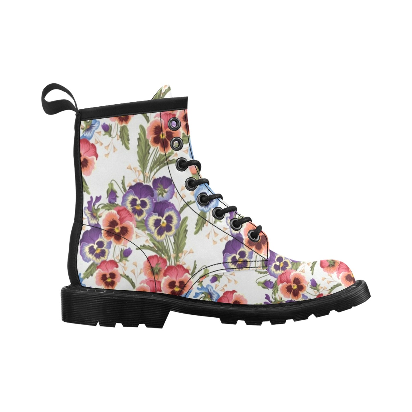 Pansy Pattern Print Design PS06 Women's Boots