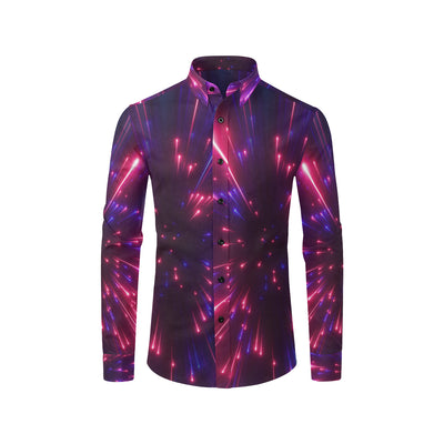 Celestial Purple Blue Neon Speed Light Men's Long Sleeve Shirt