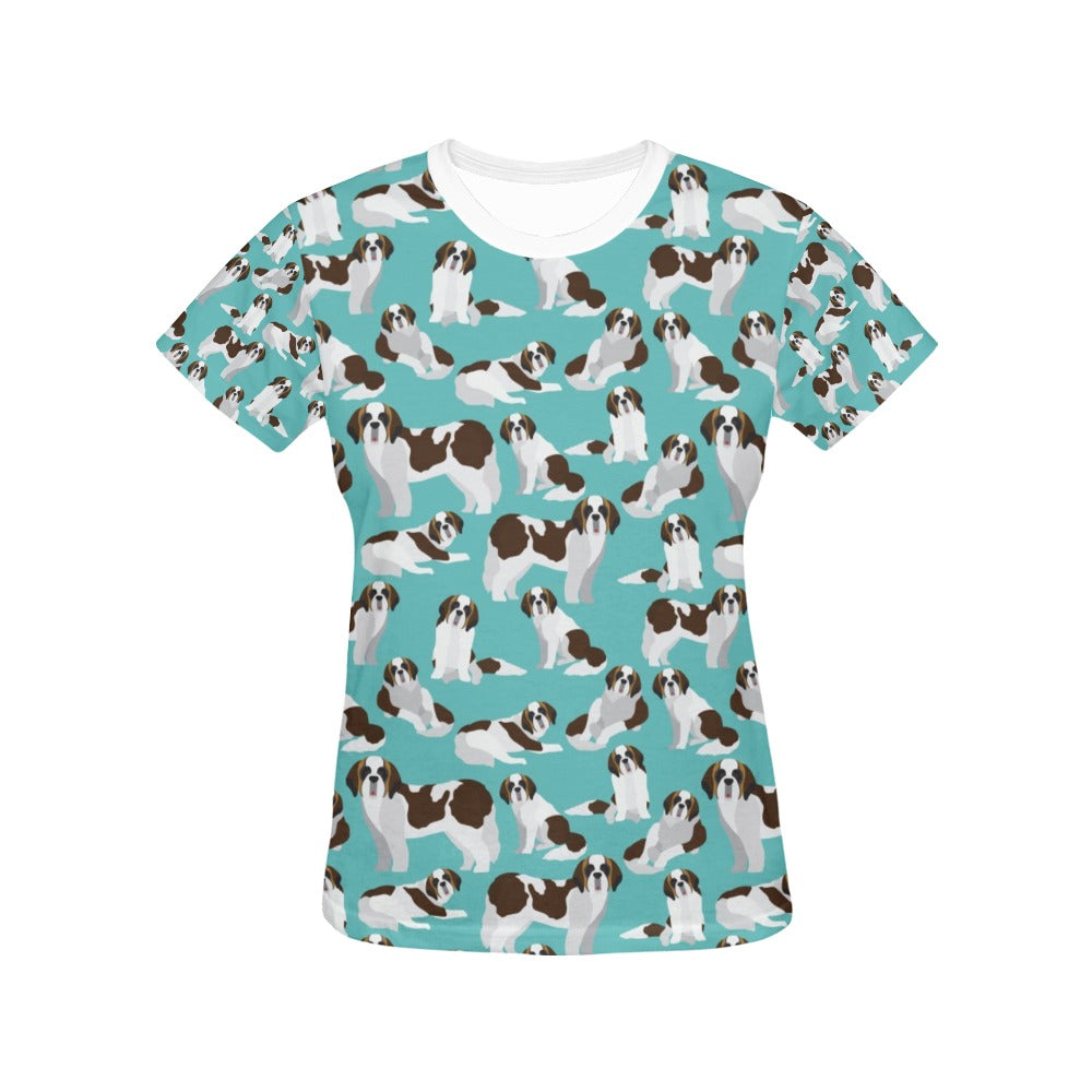 St Bernards Print Design LKS302 Women's  T-shirt