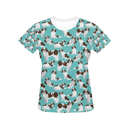 St Bernards Print Design LKS302 Women's  T-shirt