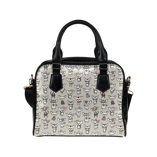 Chihuahua Pattern Print Design 02 Shoulder Handbag