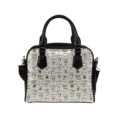 Chihuahua Pattern Print Design 02 Shoulder Handbag