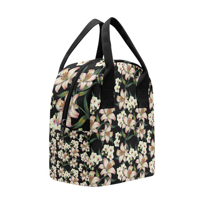 Lily Pattern Print Design LY03 Insulated Lunch Bag