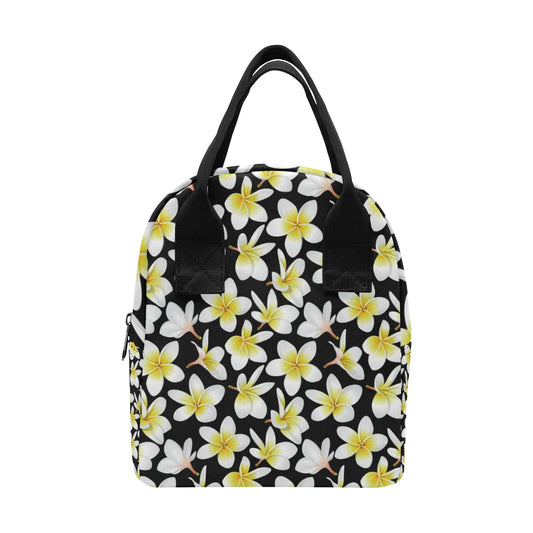 Yellow Plumeria Hawaiian Flowers Insulated Lunch Bag