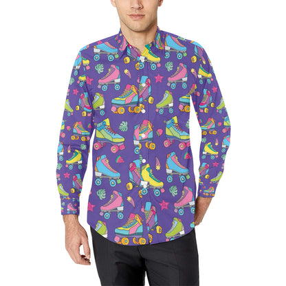 Roller skate Colorful Pattern Print Design A05 Men's Long Sleeve Shirt