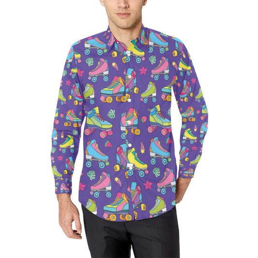 Roller skate Colorful Pattern Print Design A05 Men's Long Sleeve Shirt