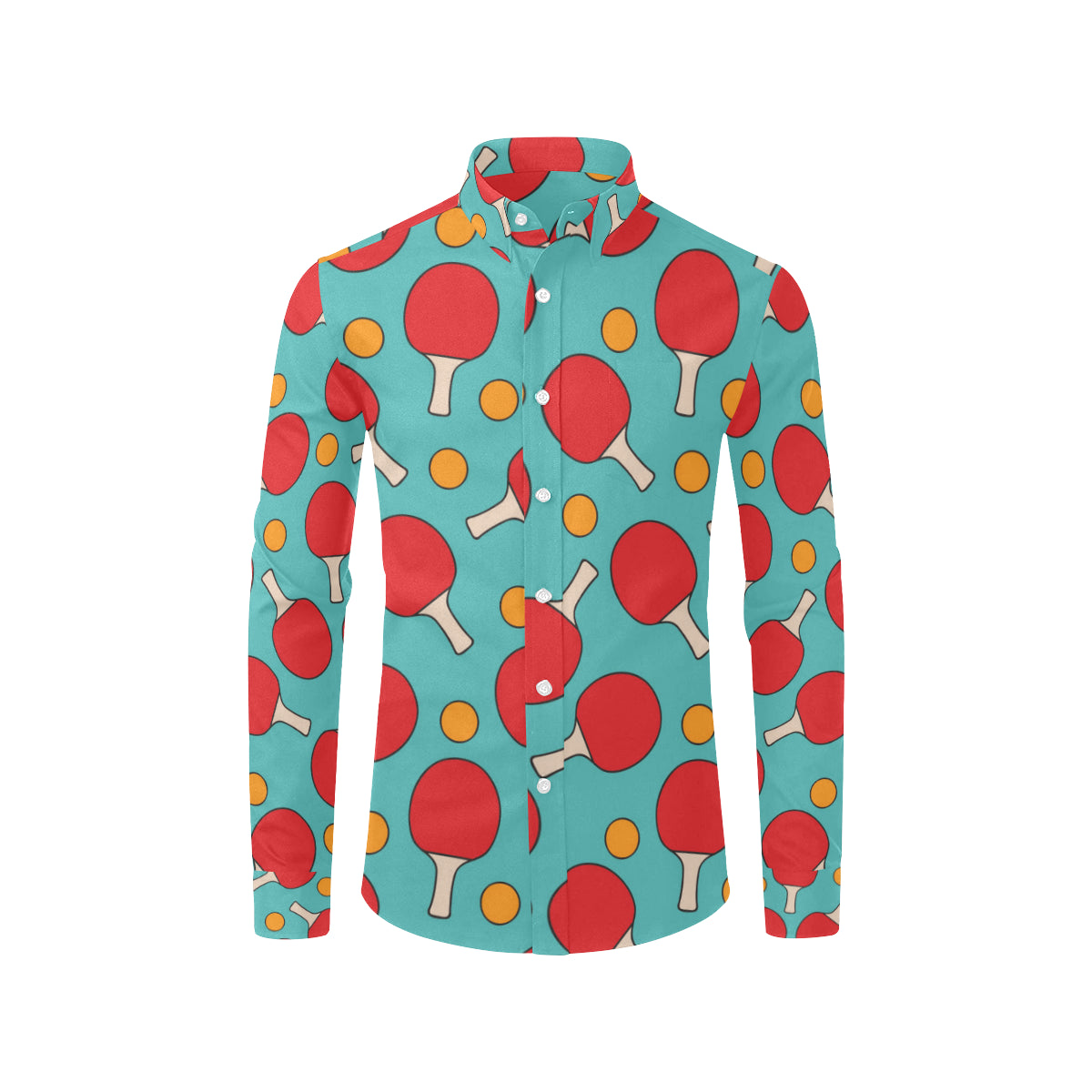 Ping Pong Pattern Print Design A01 Men's Long Sleeve Shirt
