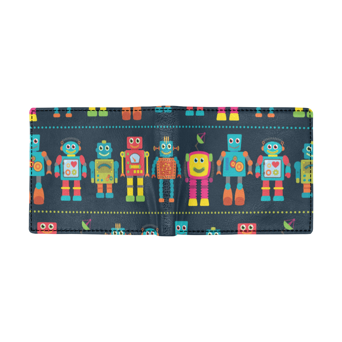 Robot Pattern Print Design A01 Men's ID Card Wallet