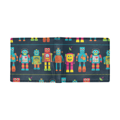 Robot Pattern Print Design A01 Men's ID Card Wallet