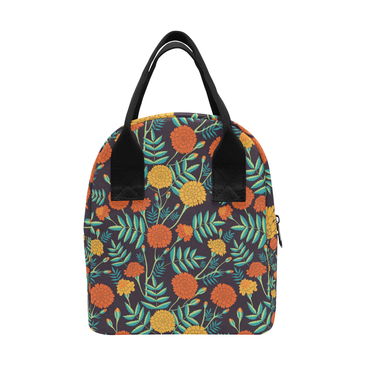 Marigold Pattern Print Design MR01 Insulated Lunch Bag