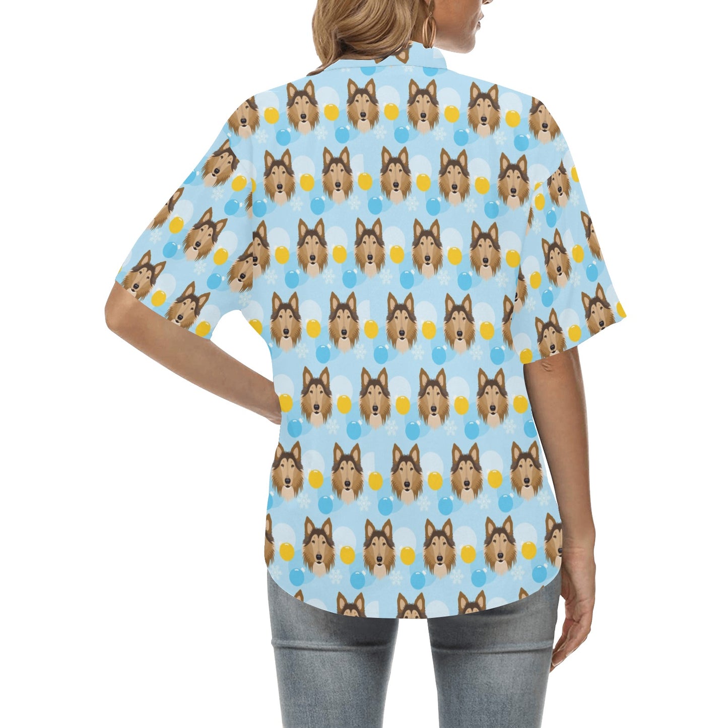 Collies Pattern Print Design 02 Women's Hawaiian Shirt