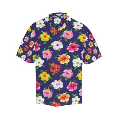 Hibiscus Colorful Print Design LKS301 Men's Hawaiian Shirt