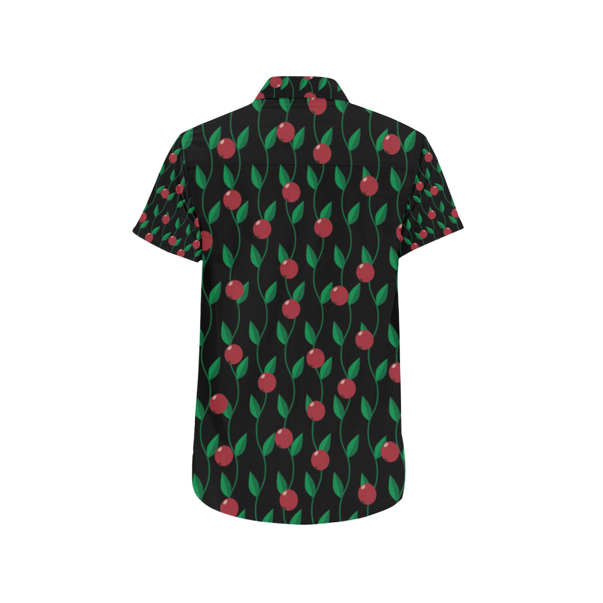 Cranberry Pattern Print Design CB01 Men's Short Sleeve Button Up Shirt
