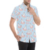 Donut Unicorn Pattern Print Design DN014 Men's Short Sleeve Button Up Shirt