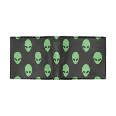 Alien Green Neon Pattern Print Design 01 Men's ID Card Wallet