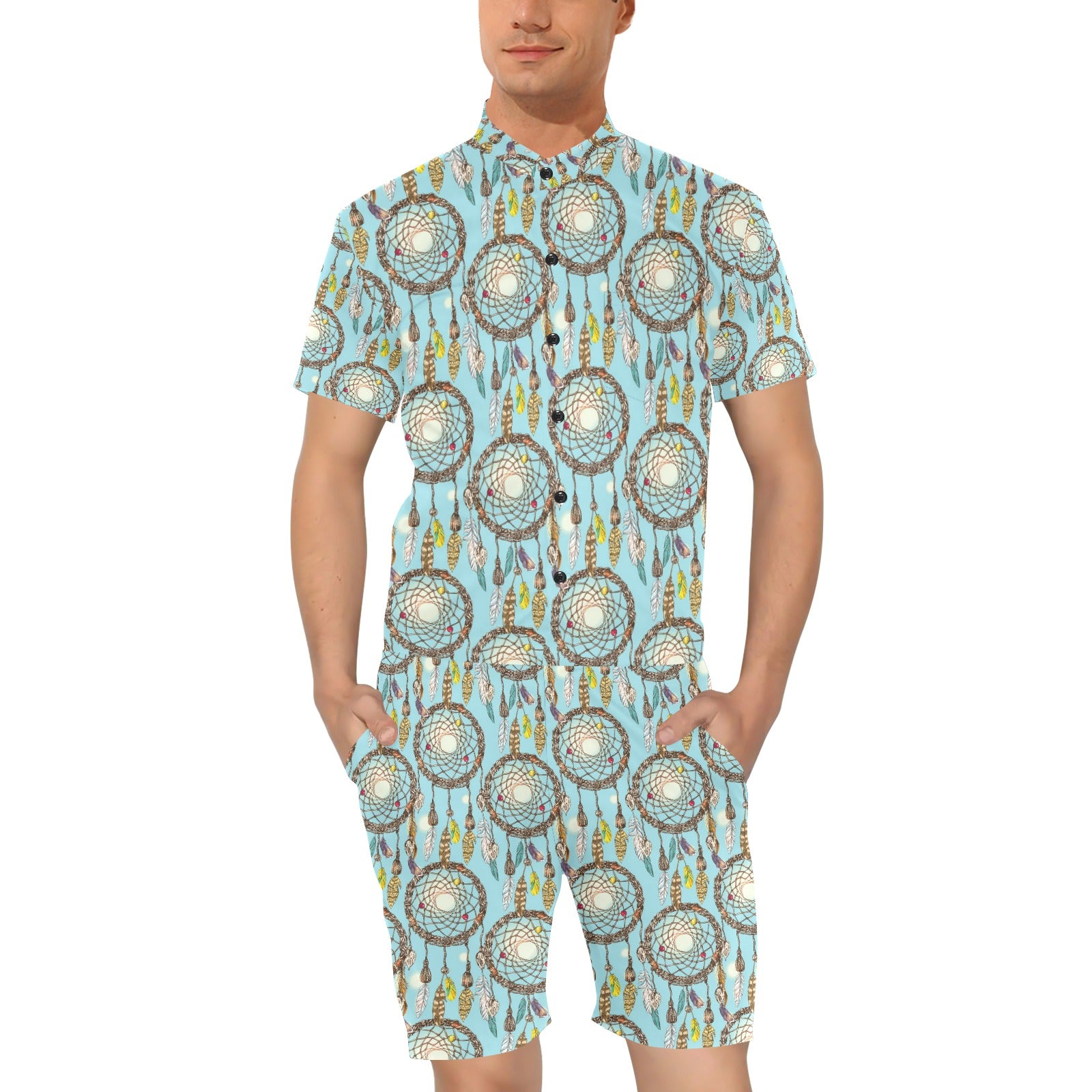 Blue Dream catcher Men's Romper