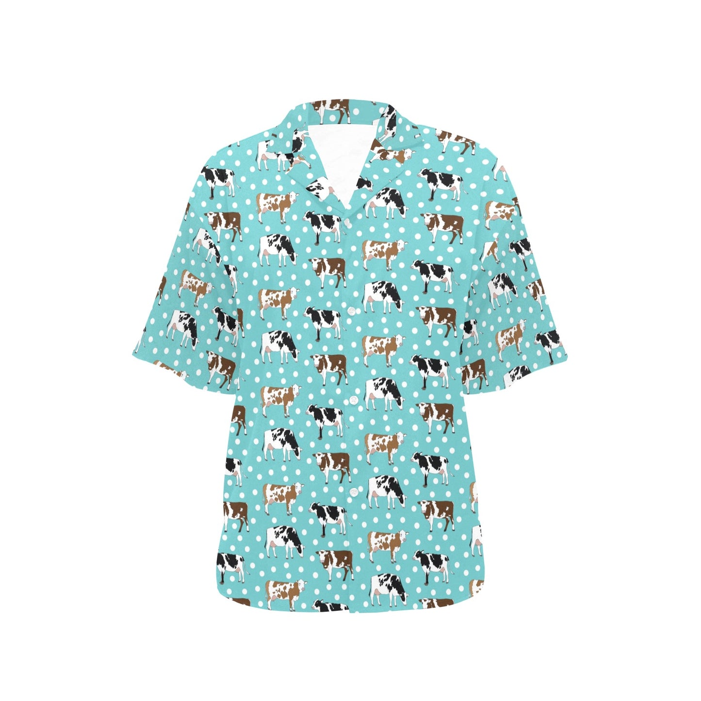 Cattle Print Design LKS405 Women's Hawaiian Shirt